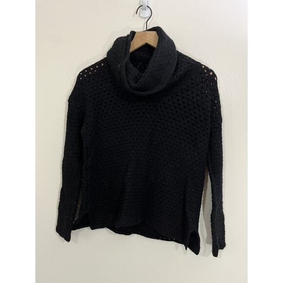 James Perse Sweater Open Knit Funnel Neck Wool Alpaca Blend Luxury Minimalist - Picture 1 of 14
